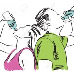 27440089-el-hombre-y-la-mujer-bebiendo-una-botella-de-agua-de-la-ilustraci-n-Foto-de-archivo