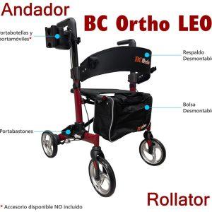 Andador BC Ortho Leo, con estructura de aluminio ligera y robusta con doble plegado