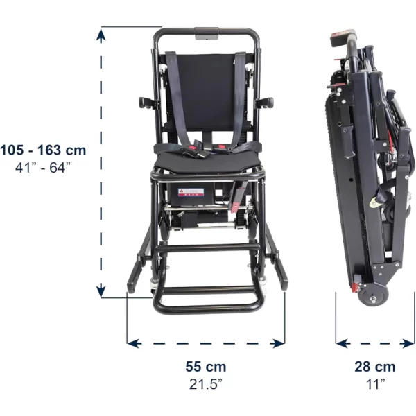 Silla Salvaescaleras Eléctrica Plegable Kmina para usuarios de hasta 136 kg, en Ortopedia Plantia de Donostia - San Sebastián