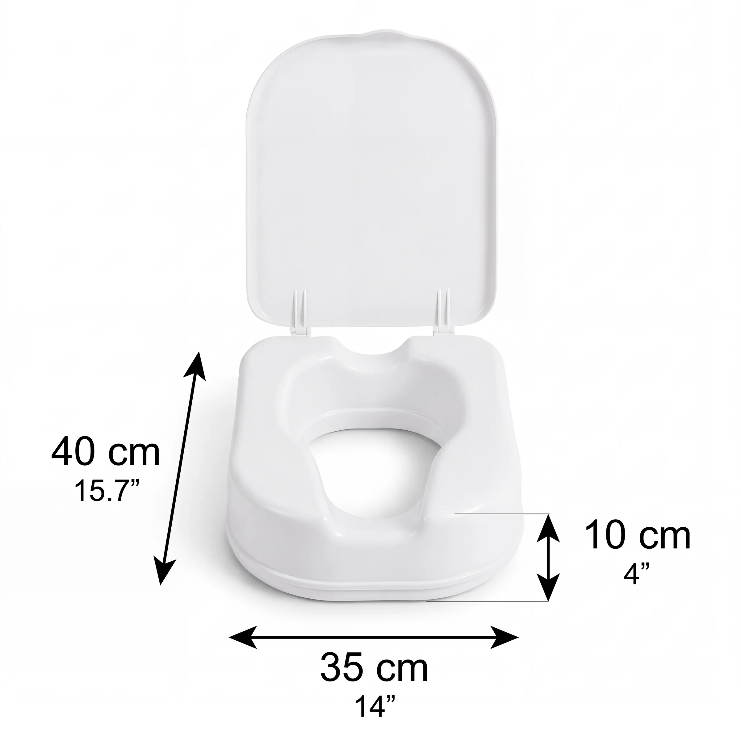 Elevador WC para Mayores Cuadrado (10 cm) con Tapa - Imagen 3