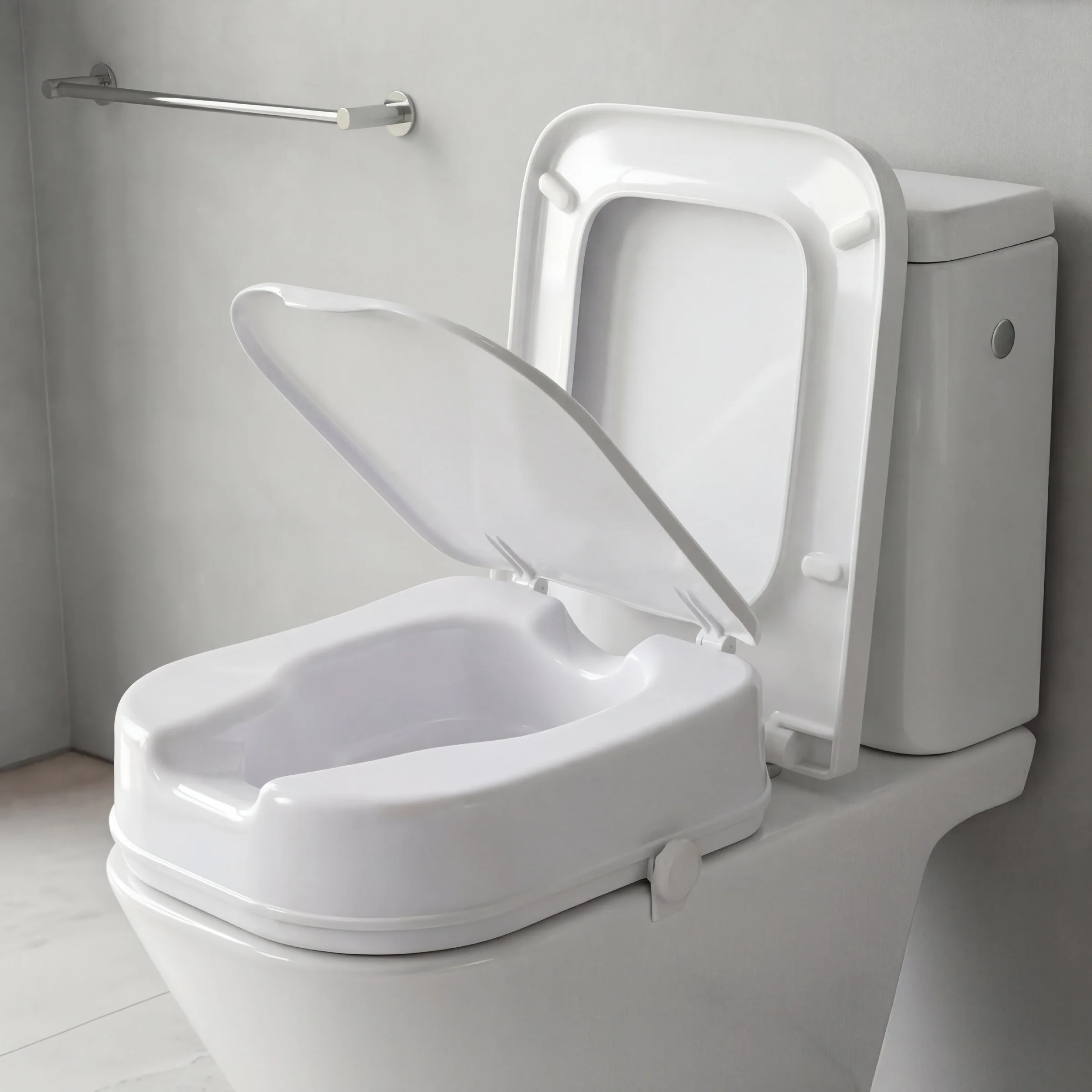 Elevador WC para Mayores Cuadrado (10 cm) con Tapa - Imagen 4